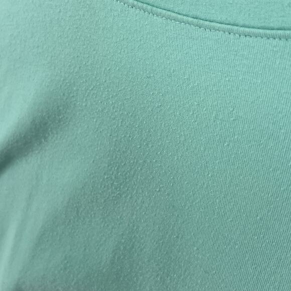 EILEEN FISHER Top L Stretch Organic Cotton Scoop Neck 3/4 Sleeve Green USA - Picture 9 of 13